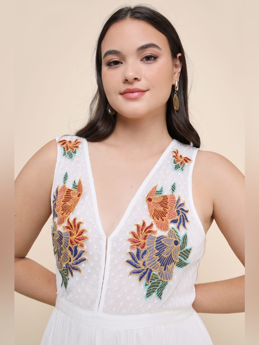 Lulus White Embroidered Maxi Dress - Size 1X - Picture 6 of 16